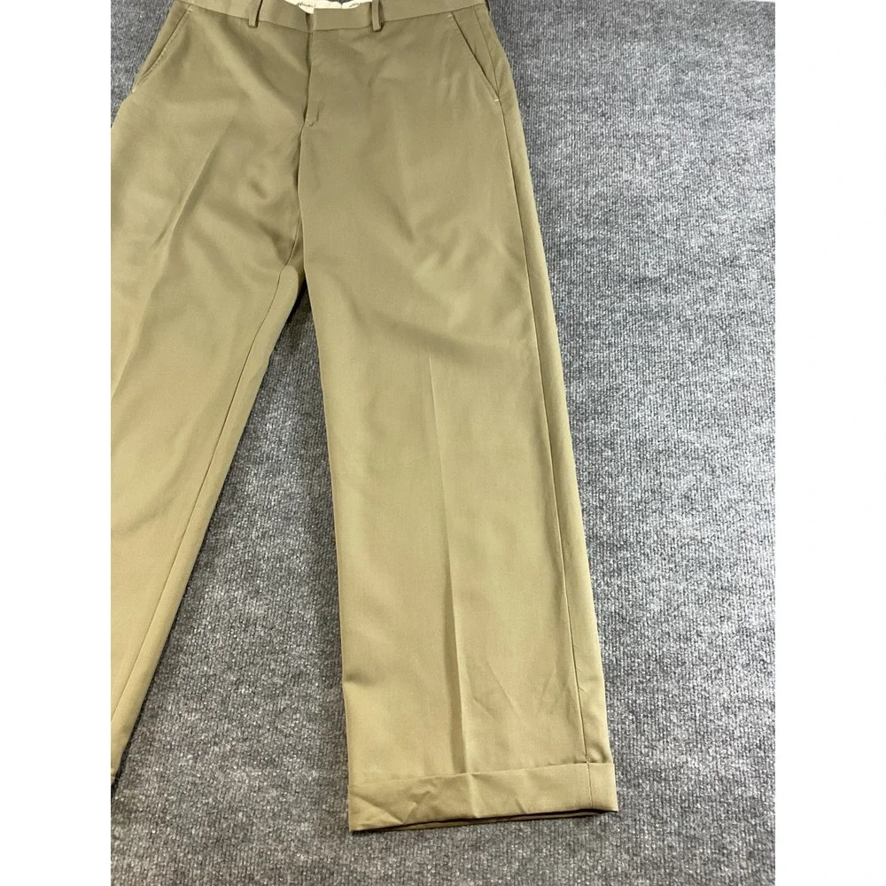 Eddie Bauer Ruston Fit Pants Mens 36 Wool Dress Khaki Slacks Business Casual Tai